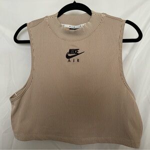Nike Air Women's Beige Striped Crop Top